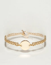 Bracelet double Bella Donna Plaqué Or Ô plum bijoux en Argent 925 et Plaqué or légers comme la plume