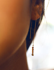 Boucles d'oreilles Chaîne citrine Plaqué Or Ô plum