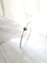 Bracelet Cordon Perle Grise - Ô PLUM - Bijoux Légers en Argent 925 et Plaqué or
