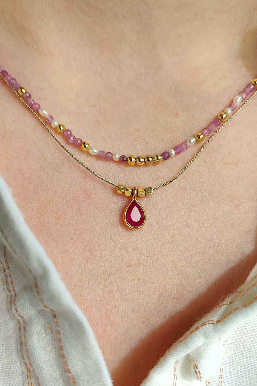 Collier Rivière Rubis