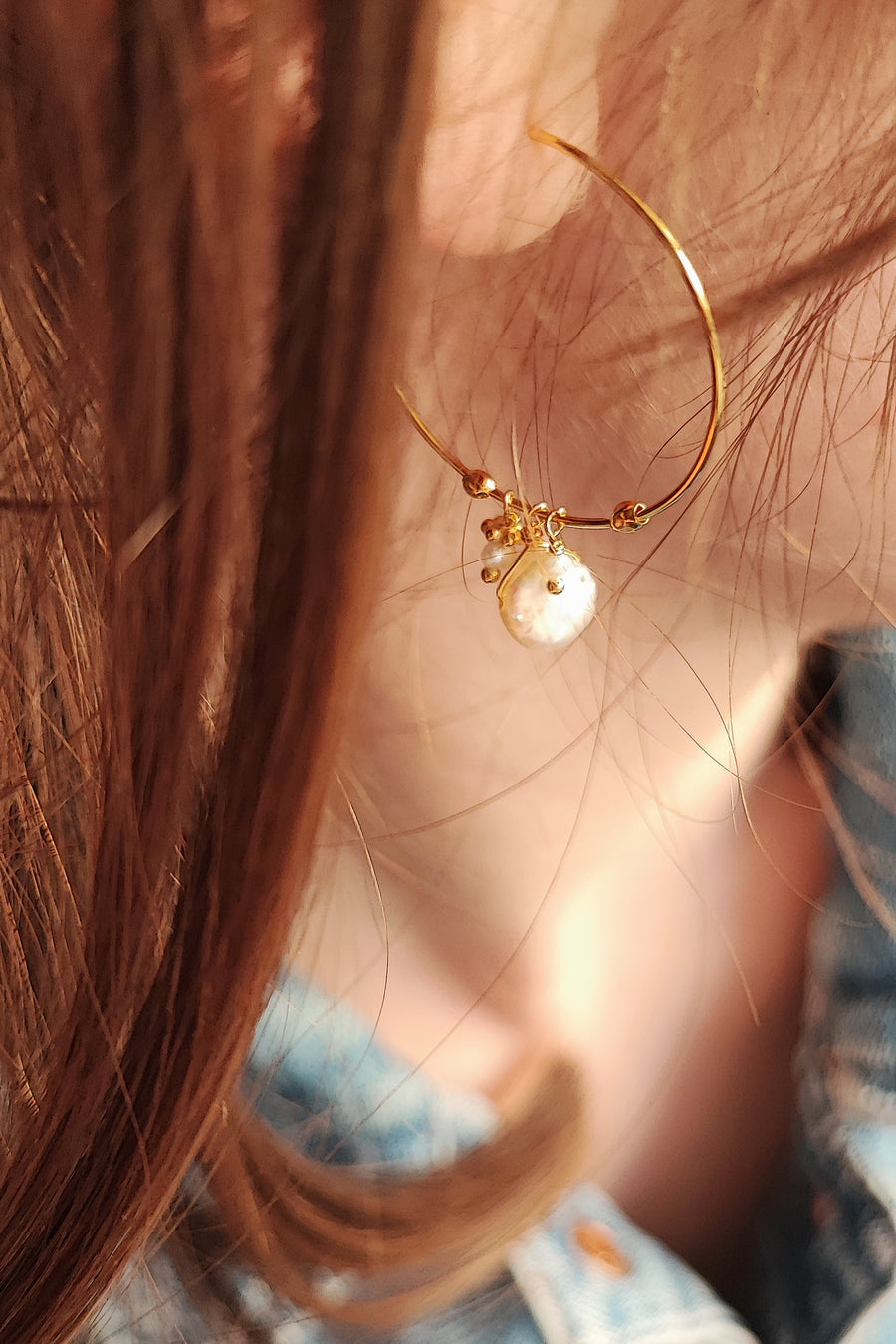 Boucles grandes créoles Perles baroques