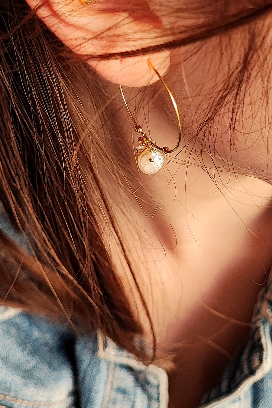 Boucles grandes créoles Perles baroques