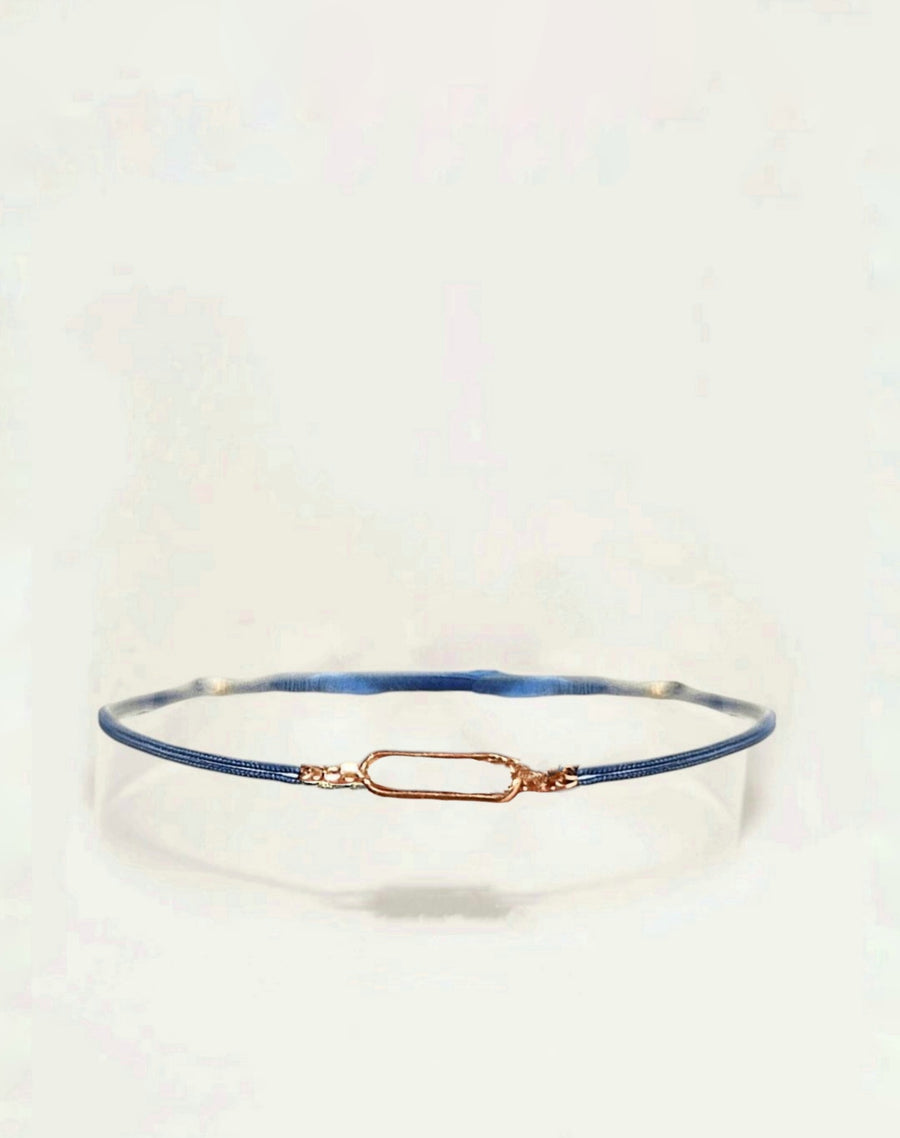 Bracelet Cordon petit anneau ovale