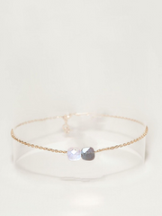 Bracelet chaîne labradorite pierre de lune plaqué or