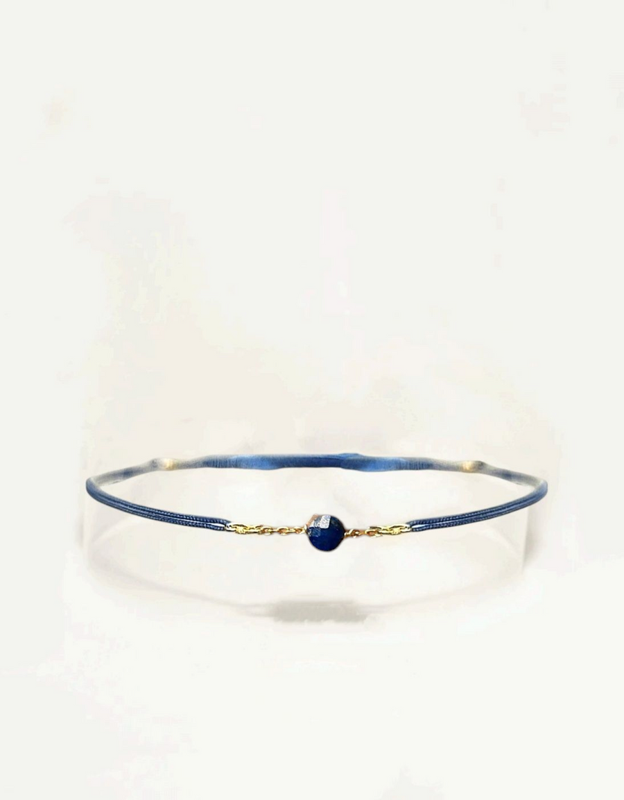 Bracelet cordon mini lapis-lazuli