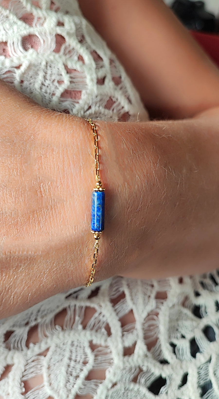 Bracelet tube lapis Lazuli