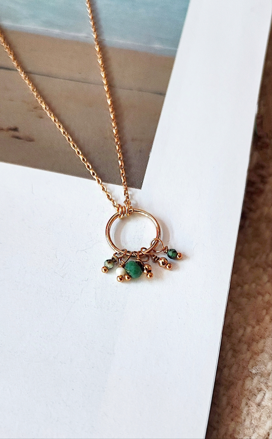 Collier Anneau Chrysoprase