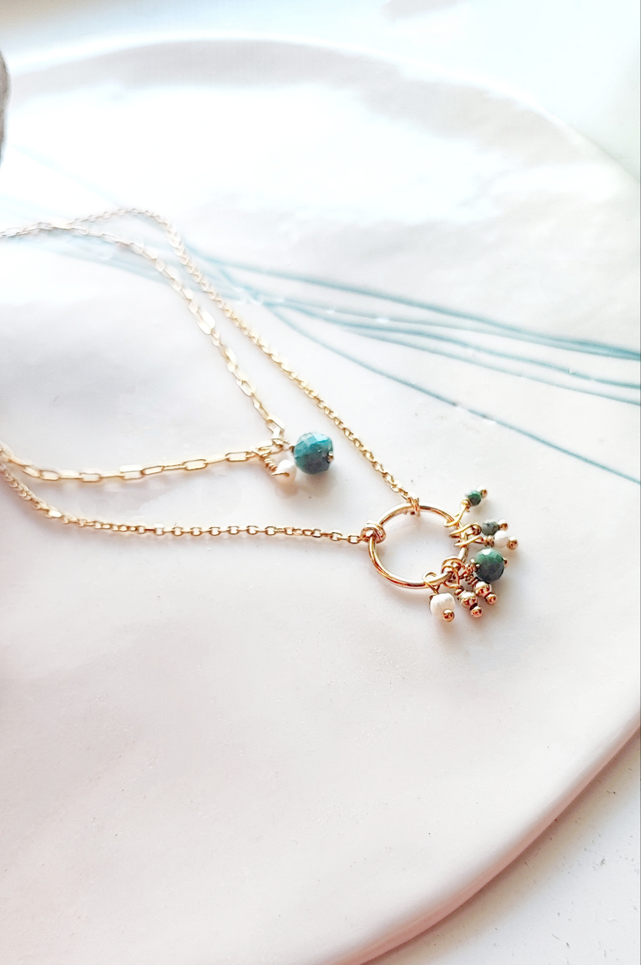 Collier Anneau Chrysoprase