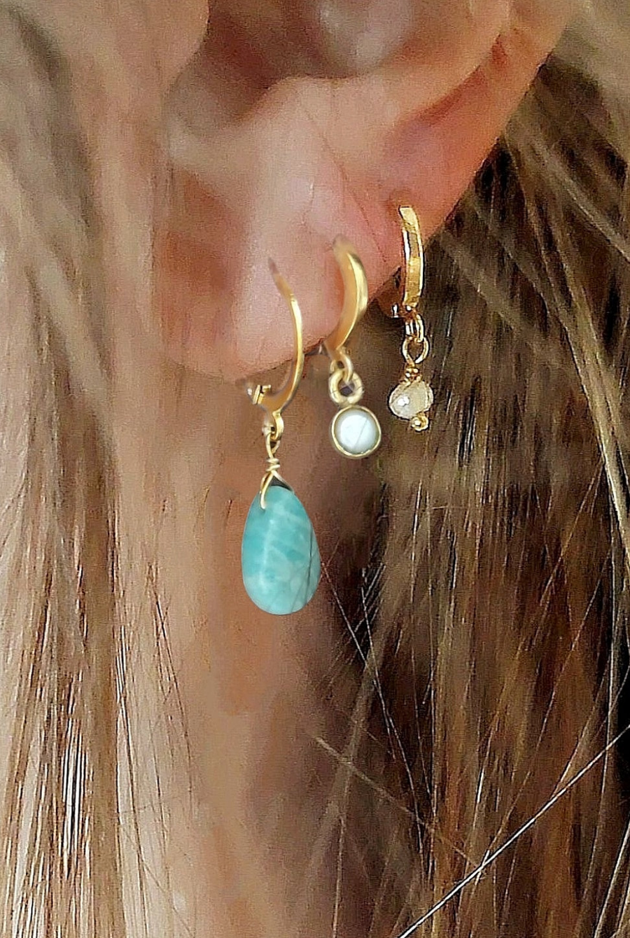 Boucles Amy Amazonite gouttes