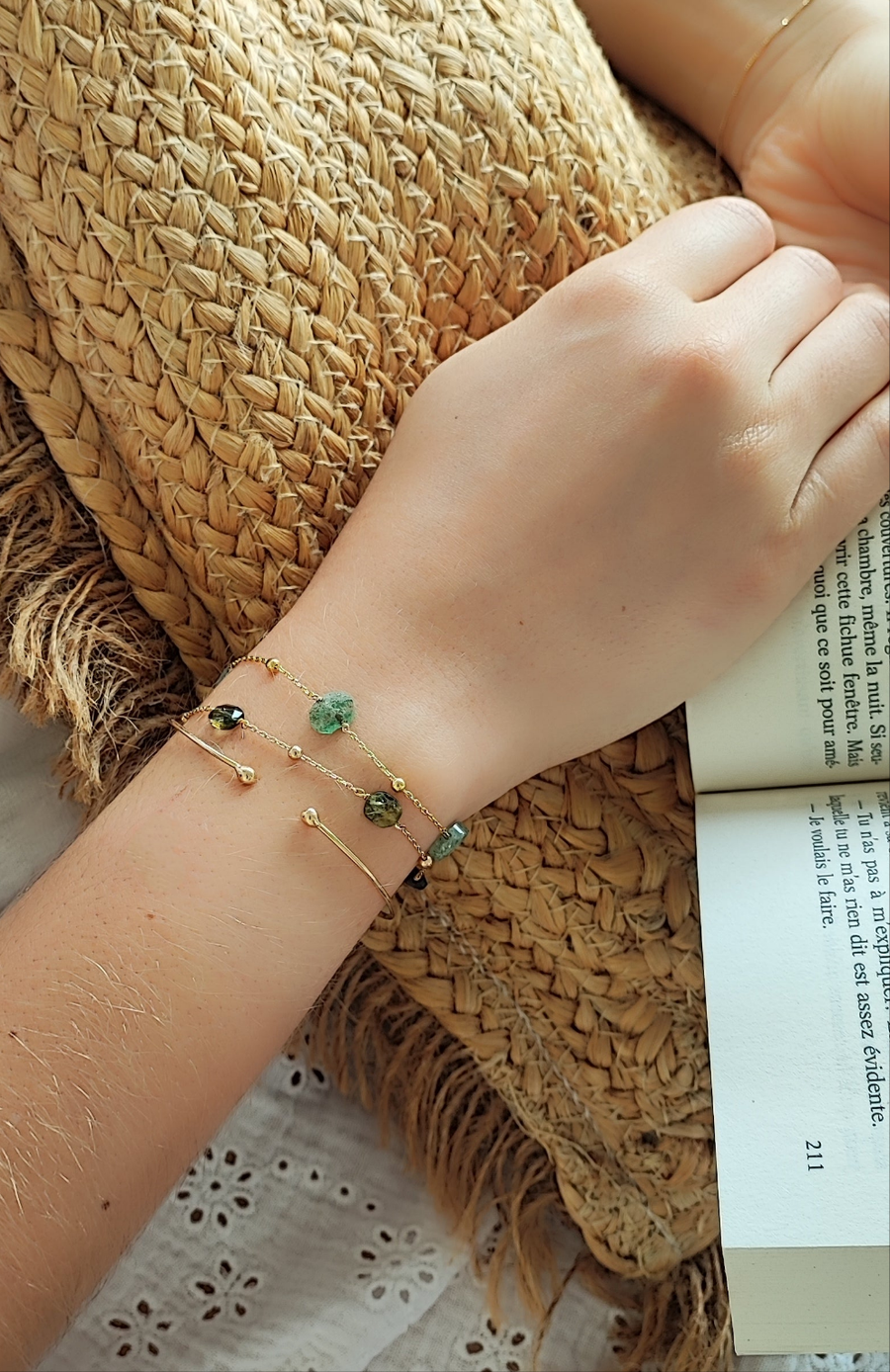 Bracelet 4 Tourmalines Vertes