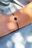 Bracelet Cordon agate noire Plaqué or 