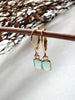 Boucles d'oreilles Ally Aigue-marine Plaqué Or 