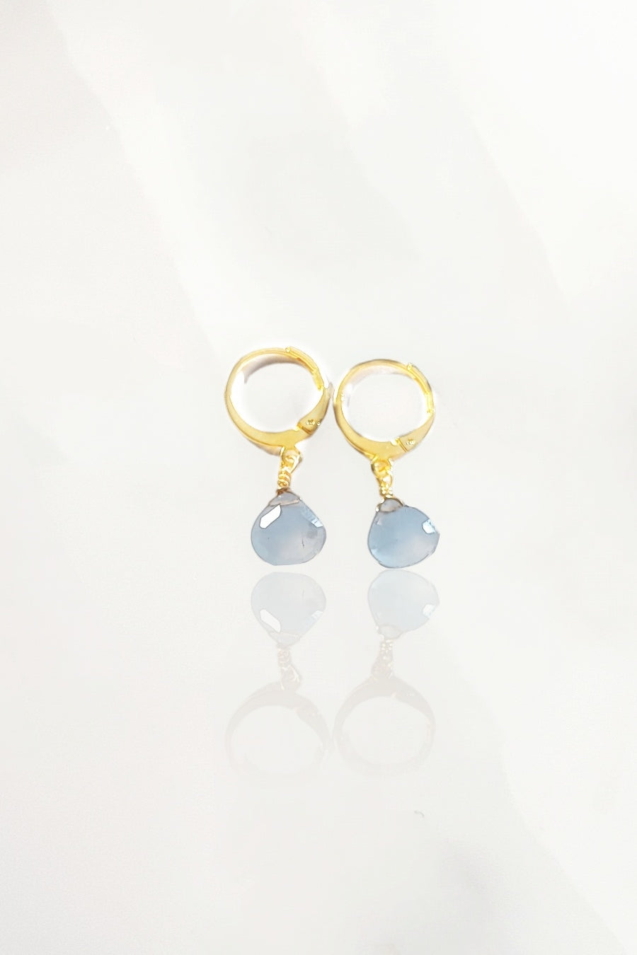 Boucles Amy Calcédoine bleue