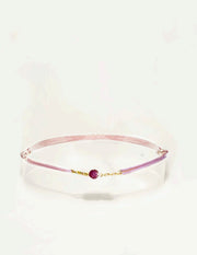 bracelet cordon mini rubis plaqué or 