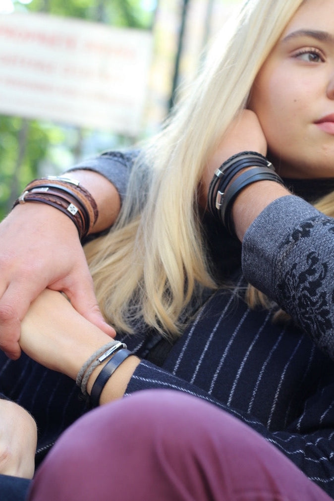 Bracelet Cuir Maël Noir