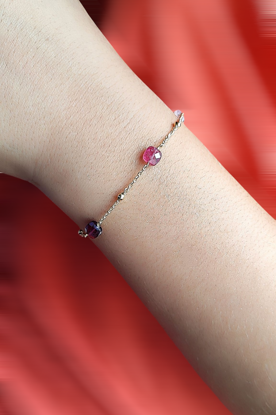 Bracelet 4 Tourmalines Roses