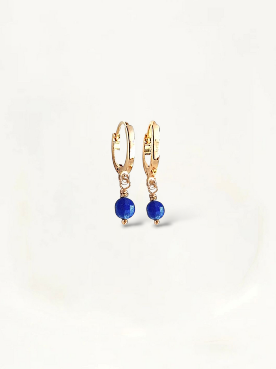 Mini-créoles pastilles Lapis Lazuli