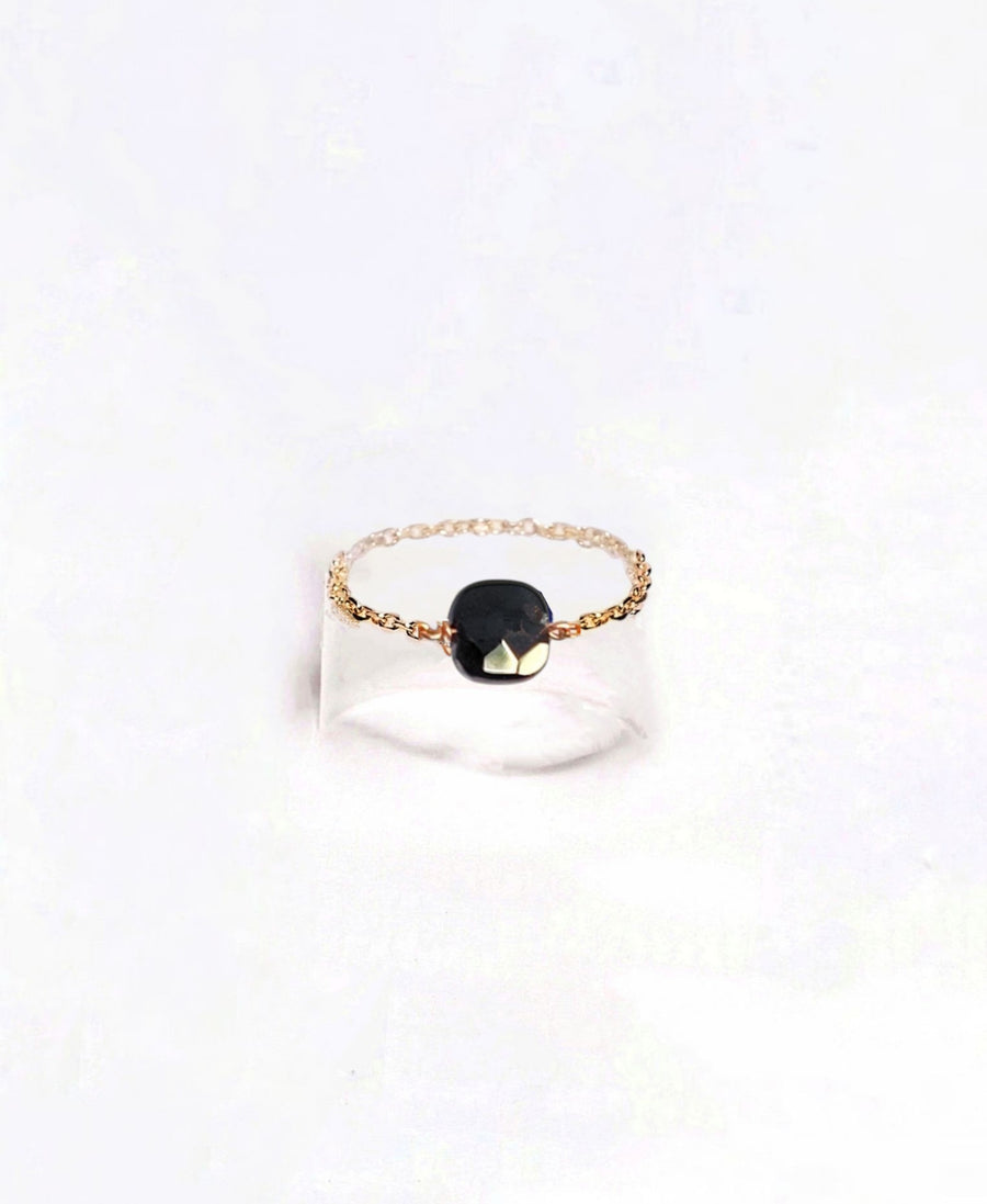 Bague Chaîne Sue Agate noire
