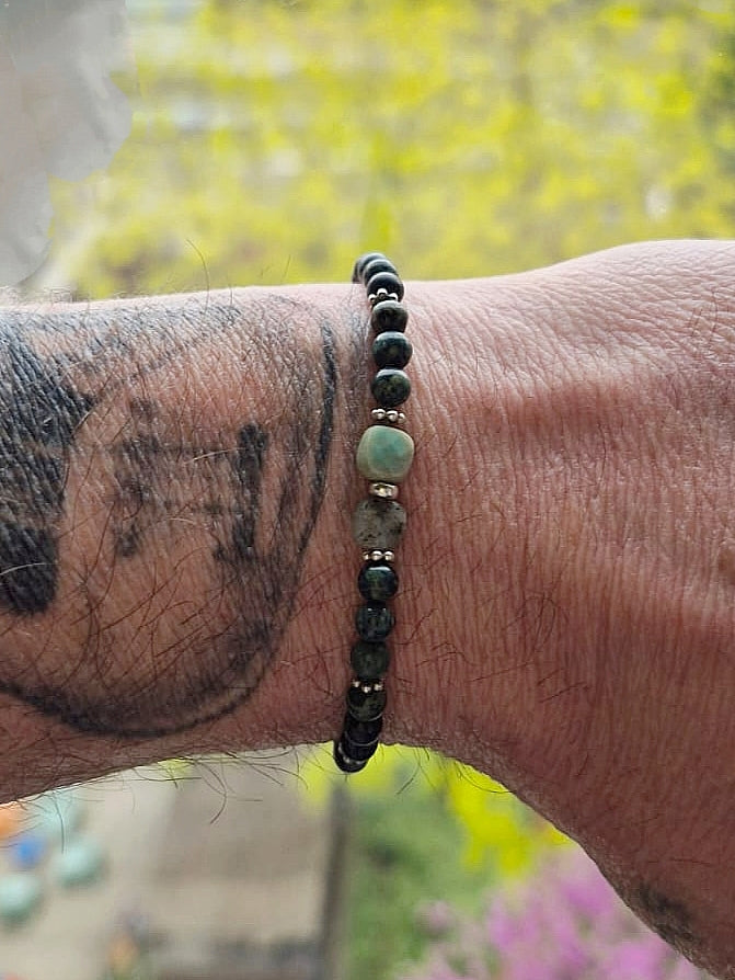 Bracelet homme Jaspe Labradorite