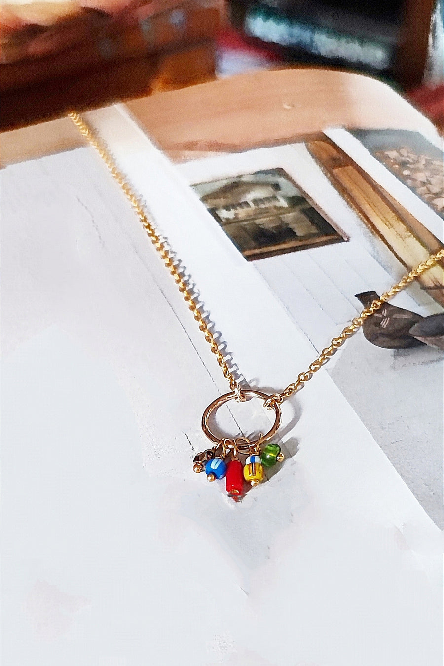 Collier Anneau Lomé perles d'Afrique