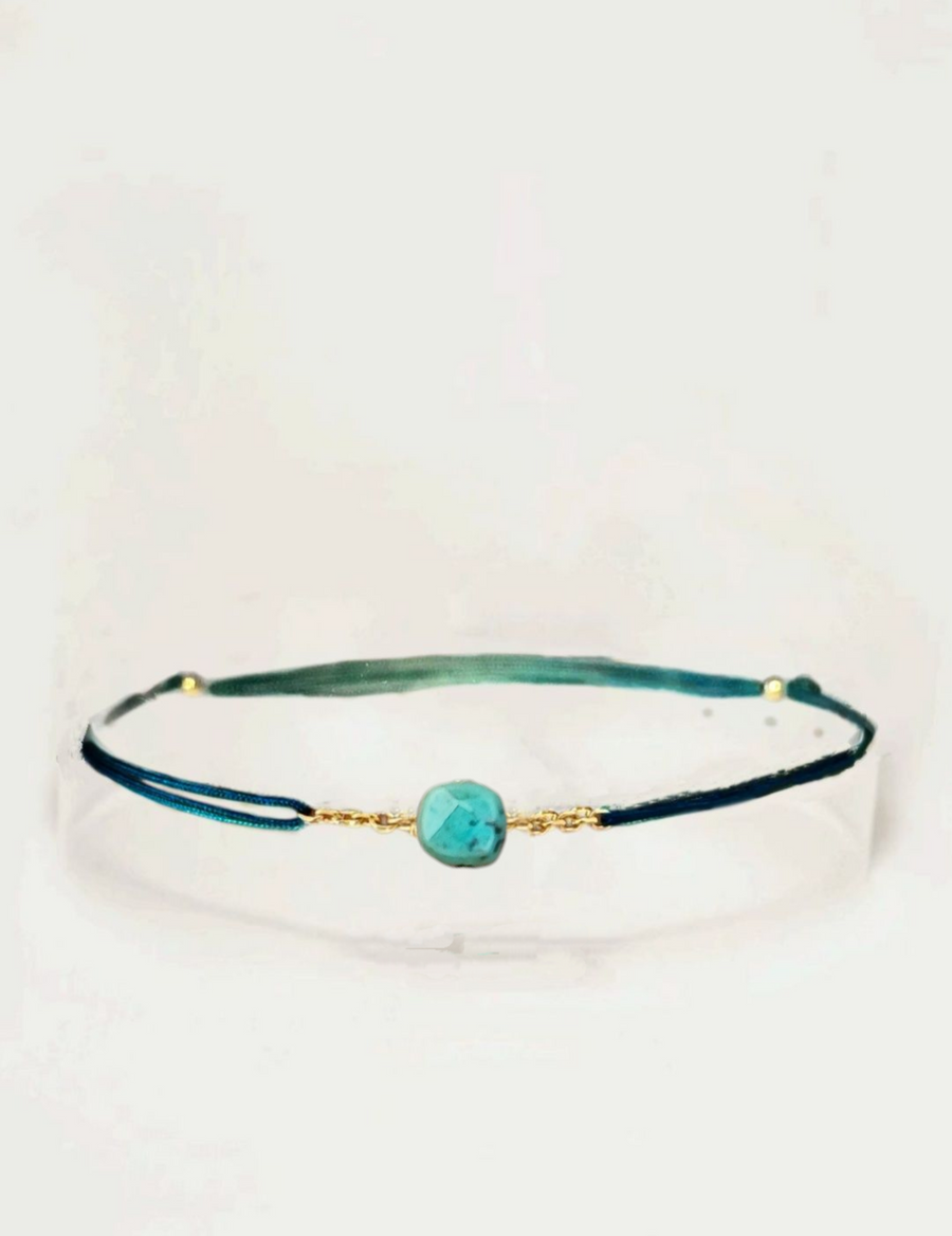 Bracelet Cordon Agate Verte