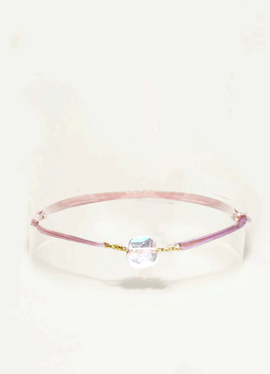 Bracelet Cordon Quartz rose