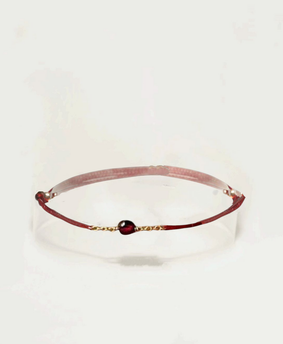 Bracelet cordon mini Grenat