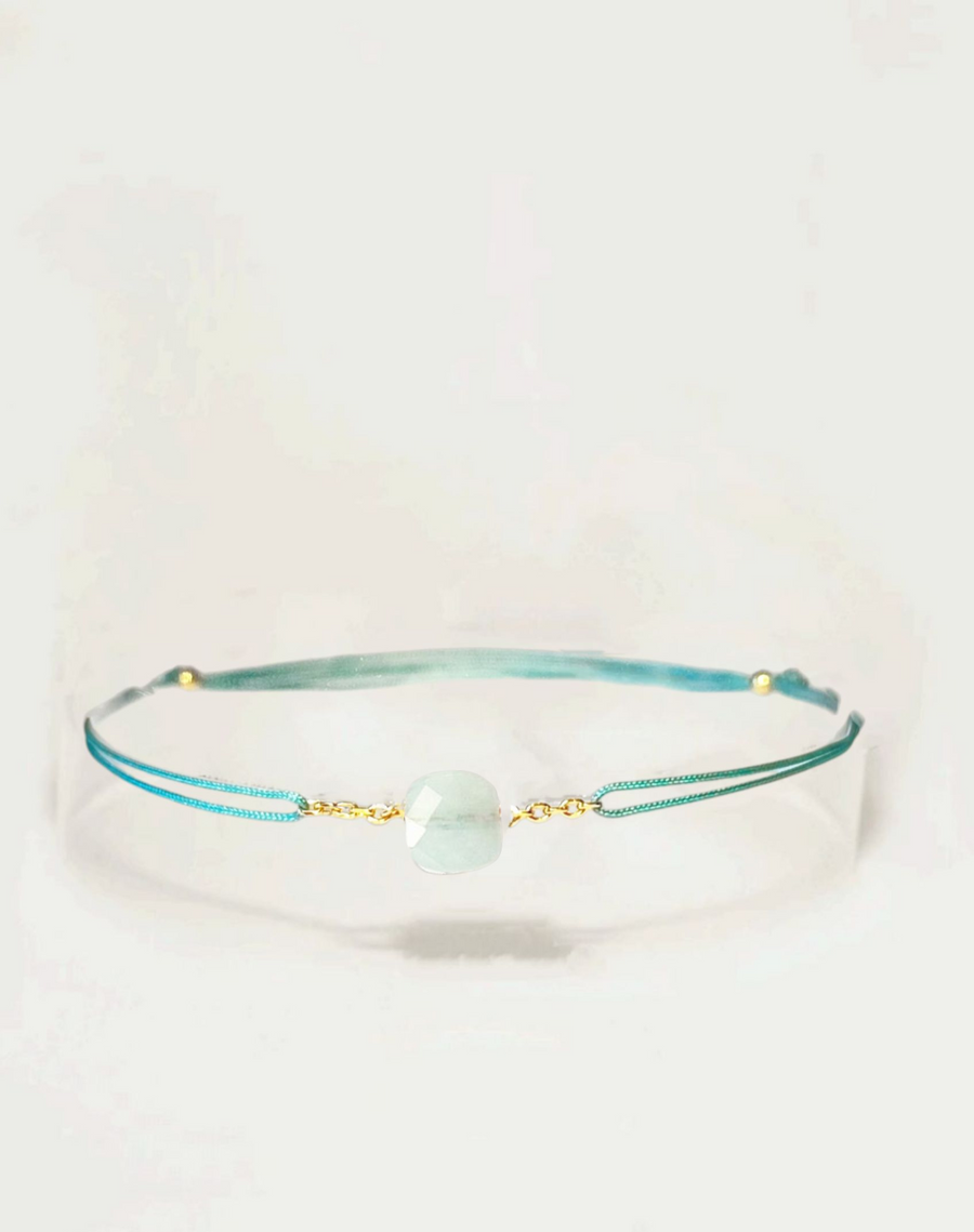 Bracelet Cordon Aigue-Marine