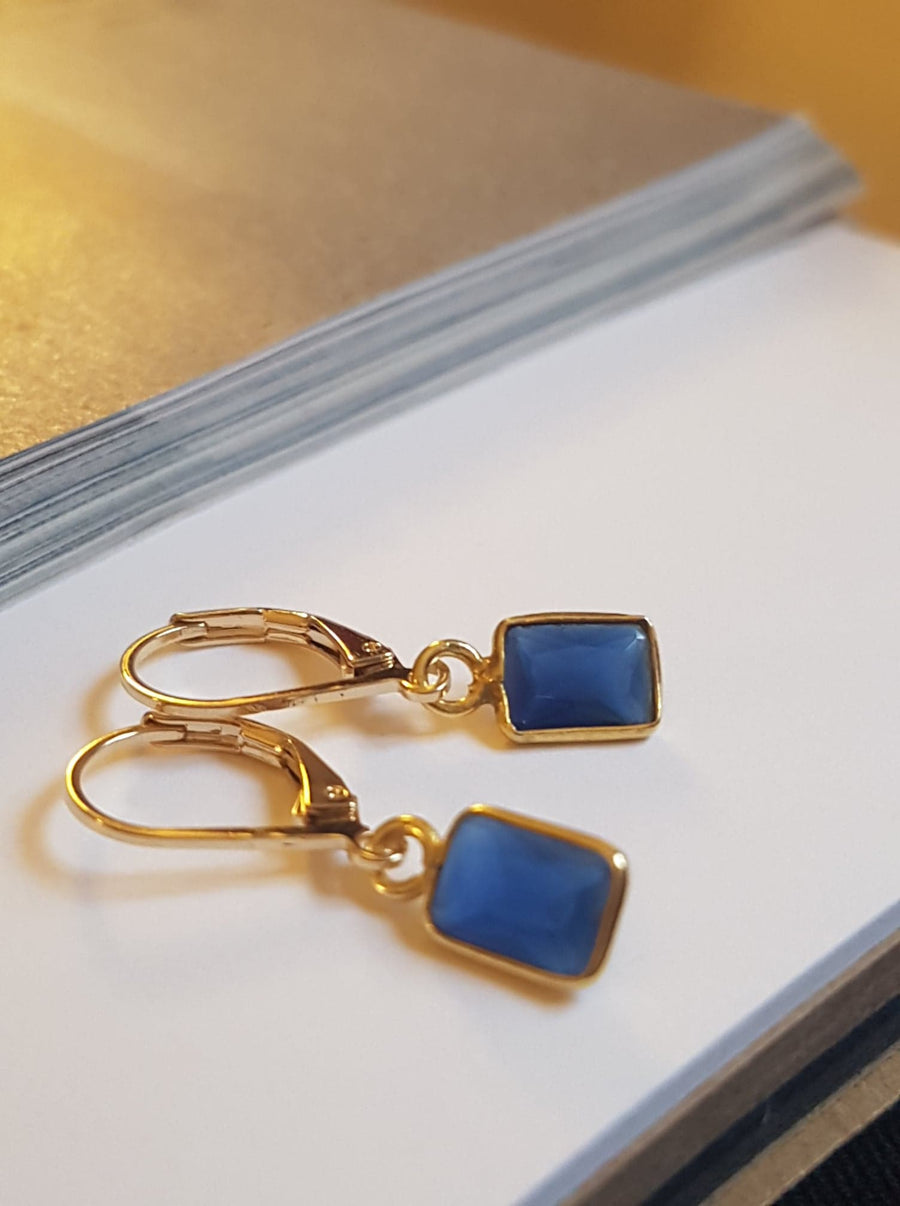Boucles ALLY Saphir d'Inde  - Ô PLUM - Bijoux Légers en Argent 925 et Plaqué or