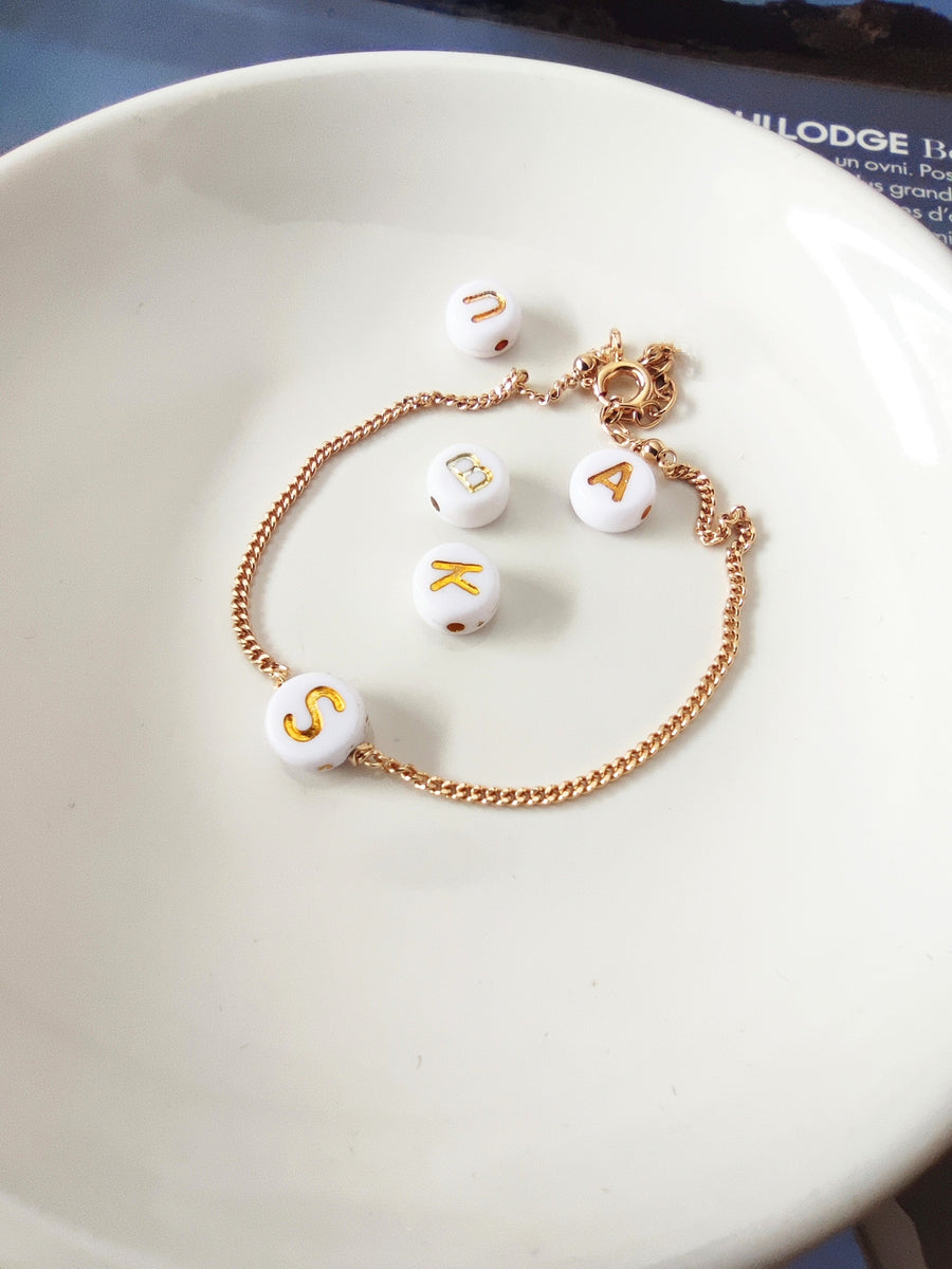 Bracelet Initiale en Plaqué or - Ô PLUM