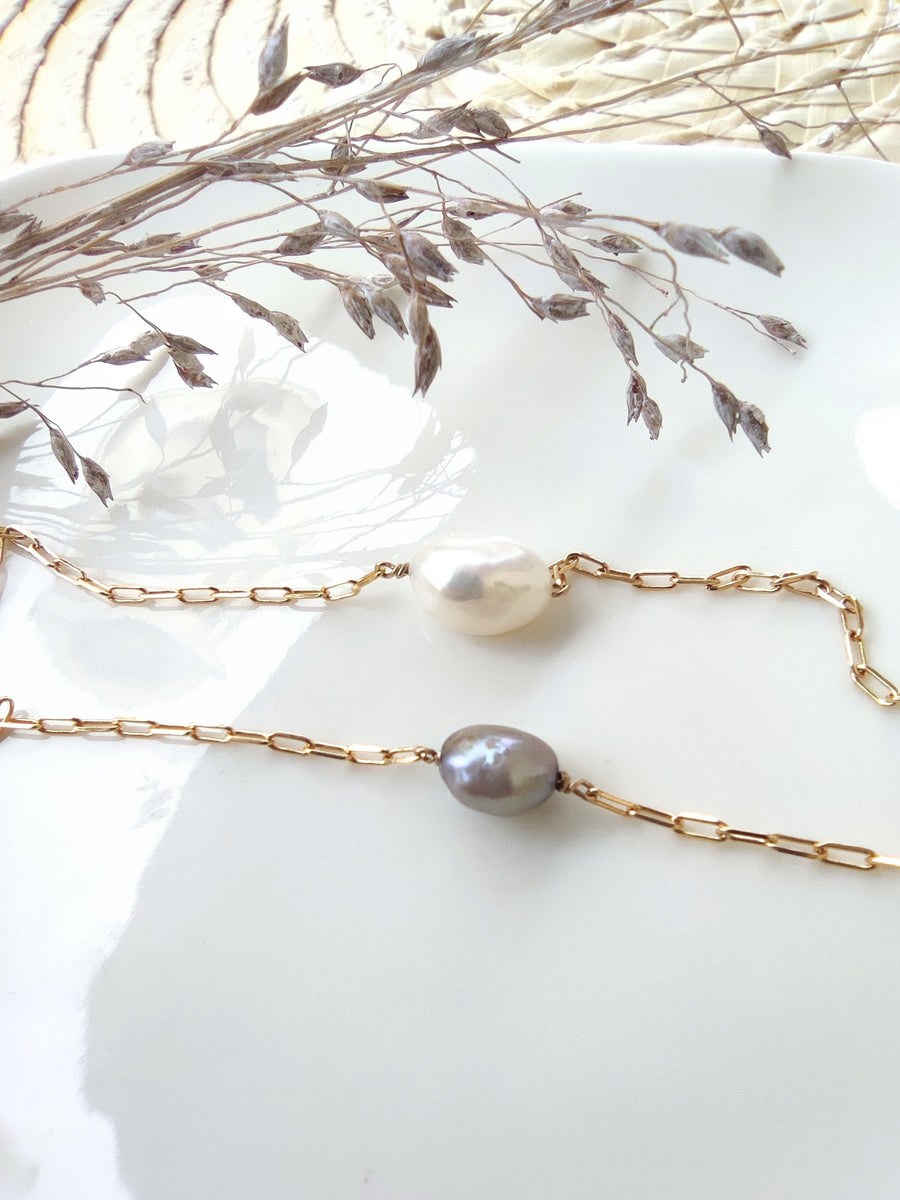 Bracelet Maèle perle grise