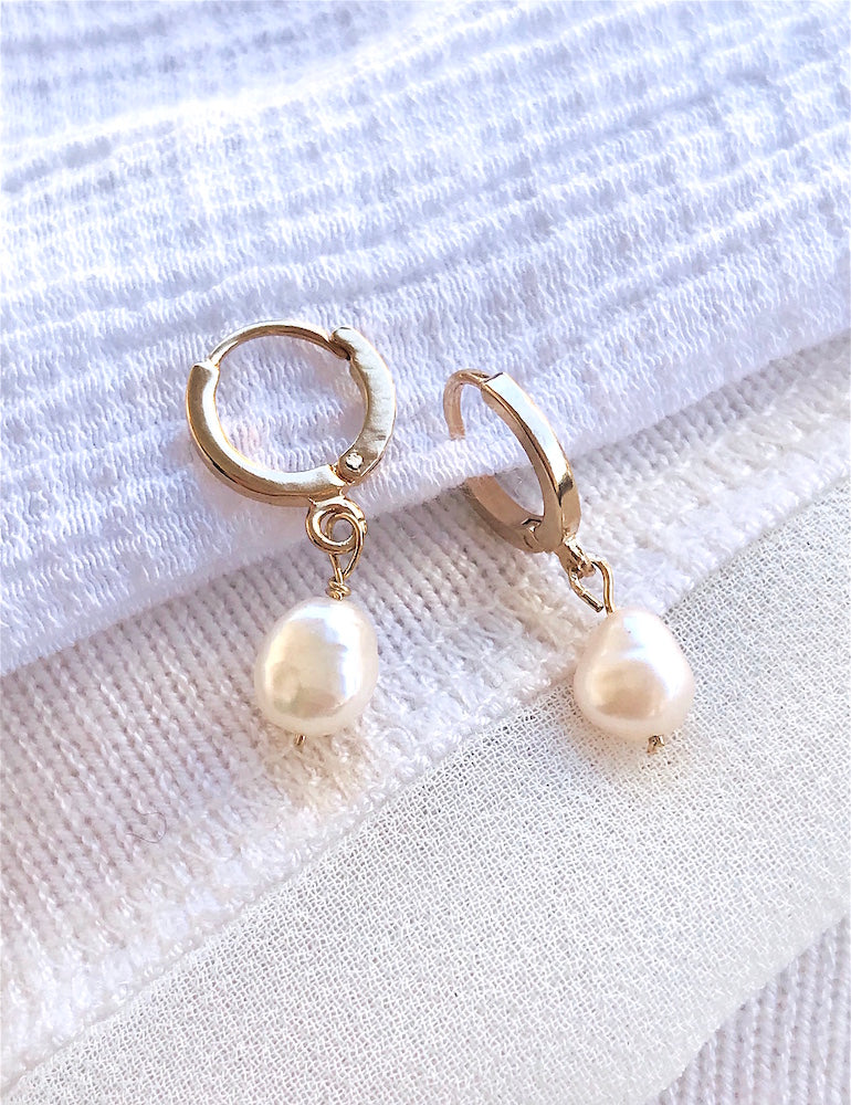 Mini Drop Perles - Ô PLUM Bijoux Légers en Argent 925 et Plaqué Or