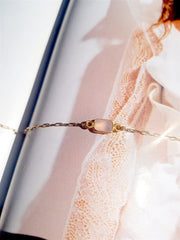 Bracelet Angélina Quartz rose Ô PLUM Bijoux Légers en Argent 925 et Plaqué Or